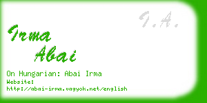 irma abai business card